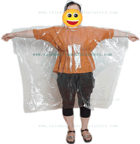 PE clear waterproof poncho